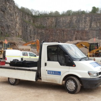 Offloading a newly remanufactured radiator for a screener in the quarry